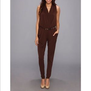 Michael Kors Brown sleeveless jumpsuit w/belt szXS